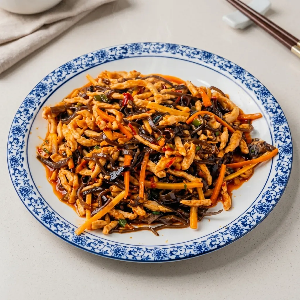Wok-fried Spicy Garlic Pork at Lucky Cat Chinese restaurant in downtown London, Ontario