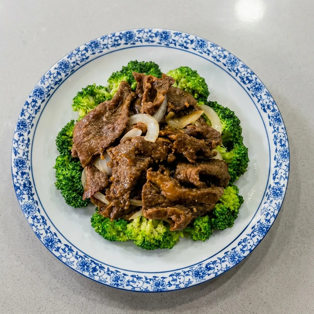 Broccoli Beef stir-fry at Lucky Cat in London, Ontario